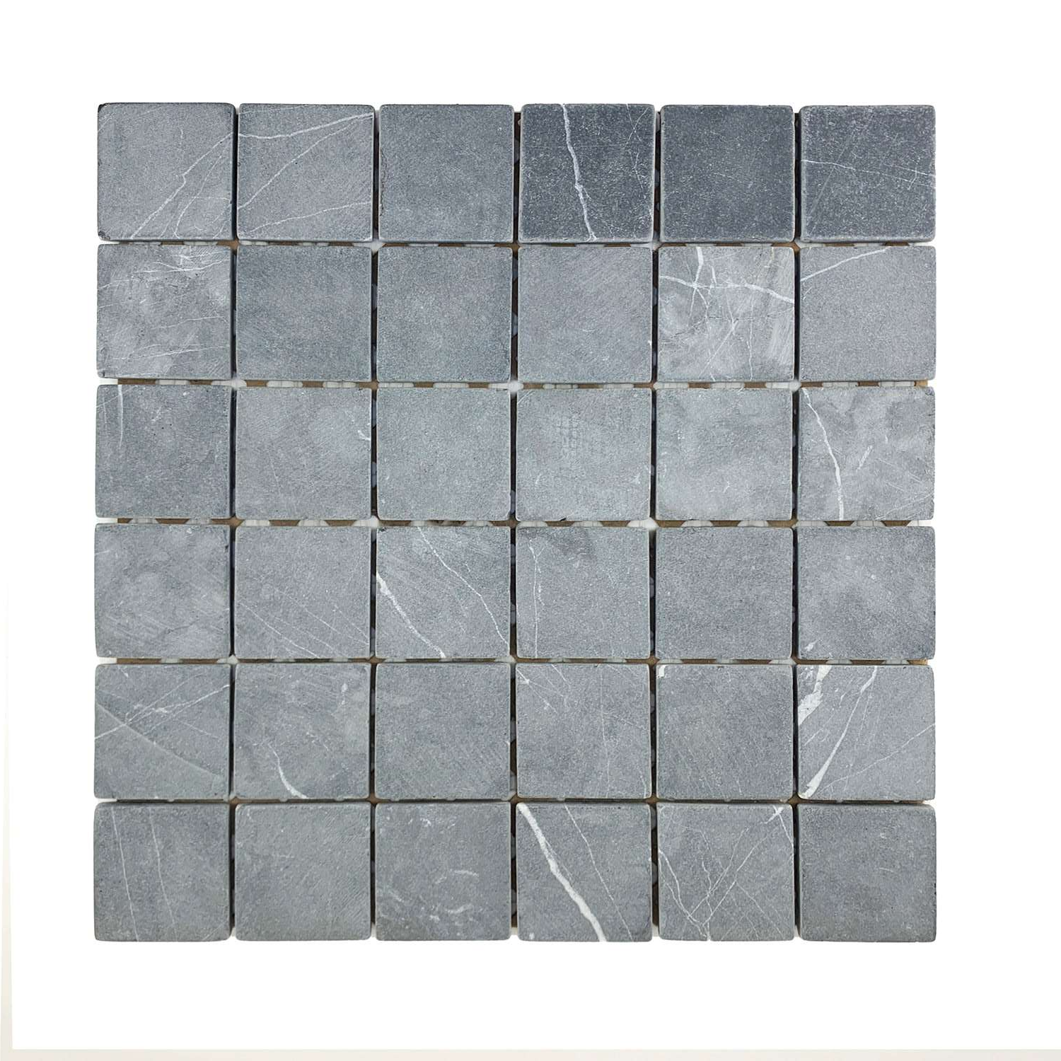 2 X 2 Black Marquina Marble Tumbled Mosaic Tile-Marble Mosaic-American Tile Depot