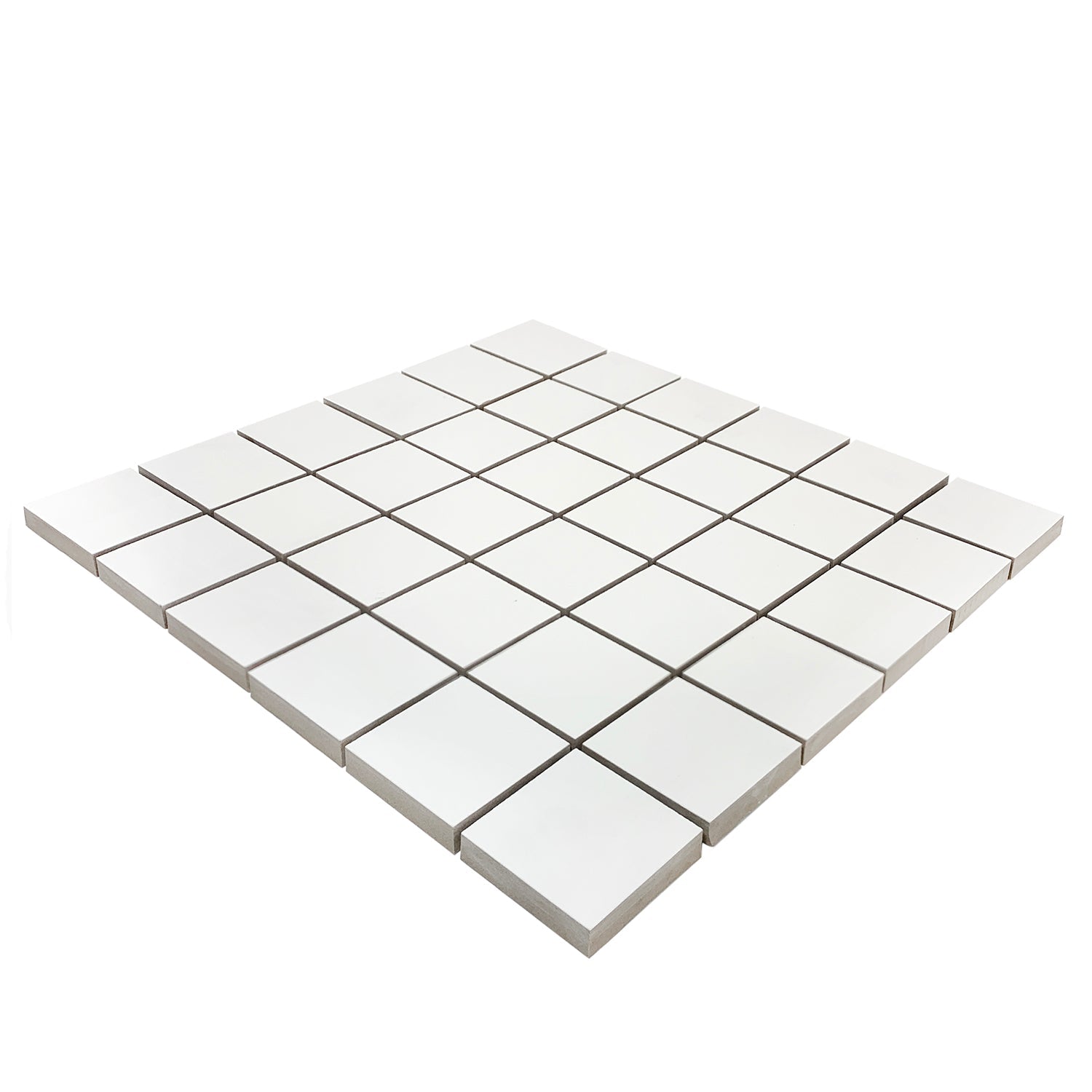 2 X 2 Full White Square Matte Porcelain Mosaic Tile