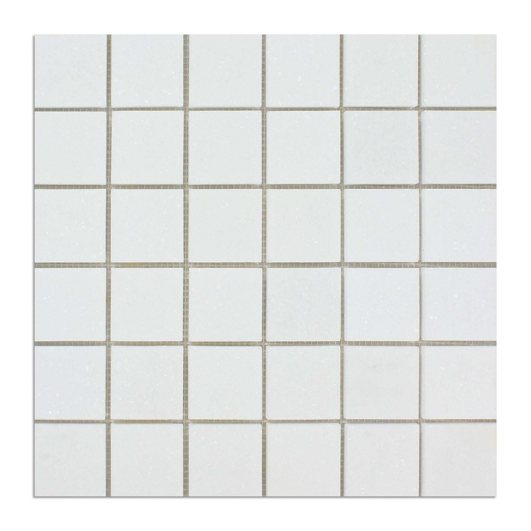 2 X 2 Thassos White Marble Honed Mosaic Tile-Marble Mosaic-American Tile Depot