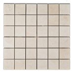 2 X 2 White Pearl / Botticino Marble Polished Mosaic Tile-Marble Mosaic-American Tile Depot