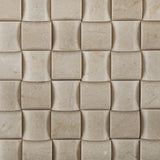 Crema Marfil Marble Honed 3D Small Bread Mosaic Tile