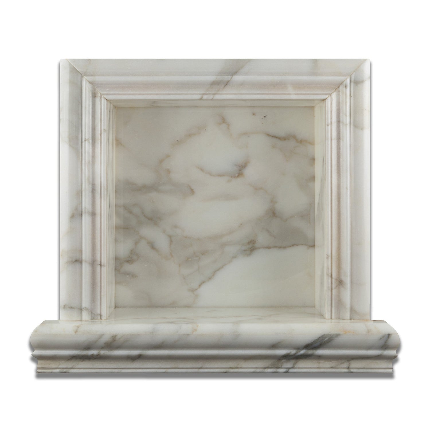 Calacatta Gold Marble Hand-Made Custom Shampoo Niche / Shelf - SMALL - Polished