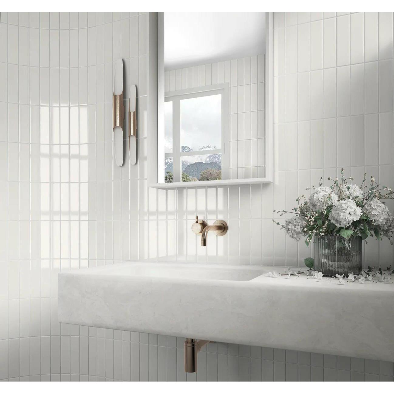 2.5 X 10 Limit Blanc Polished Wall Subway Tile-American Tile Depot