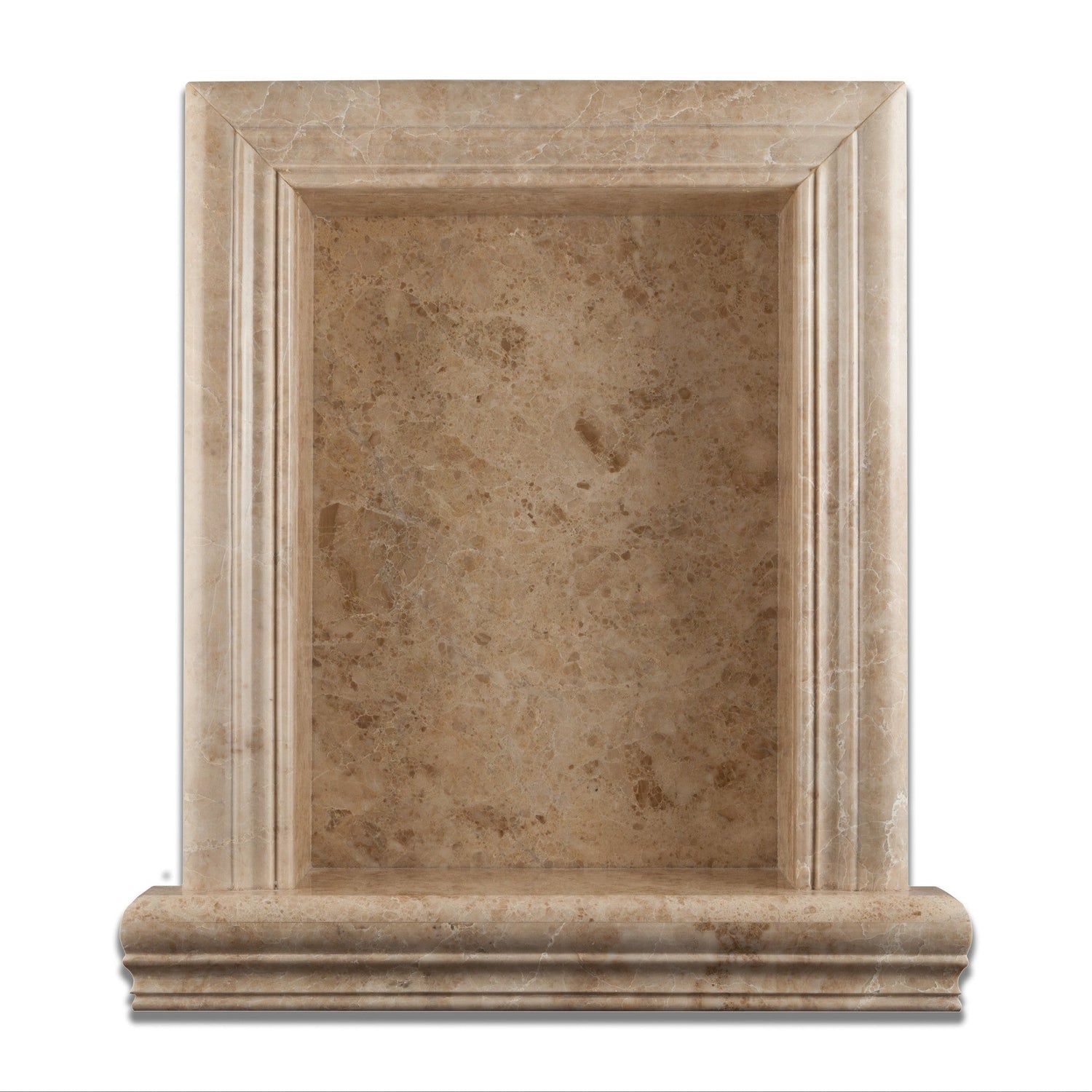 Cappuccino Marble Hand-Made Custom Shampoo Niche / Shelf - LARGE - Polished