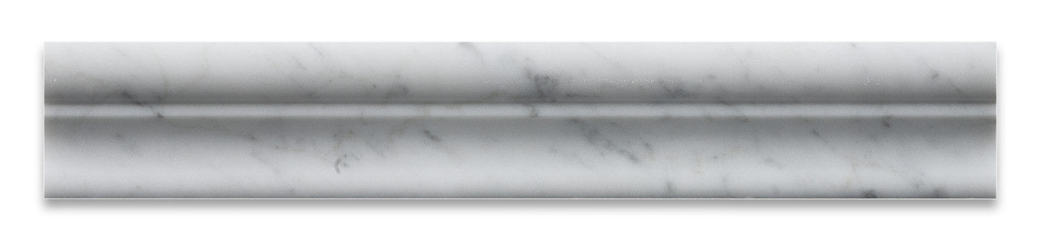 Carrara White Marble Honed Crown - Mercer Molding Trim