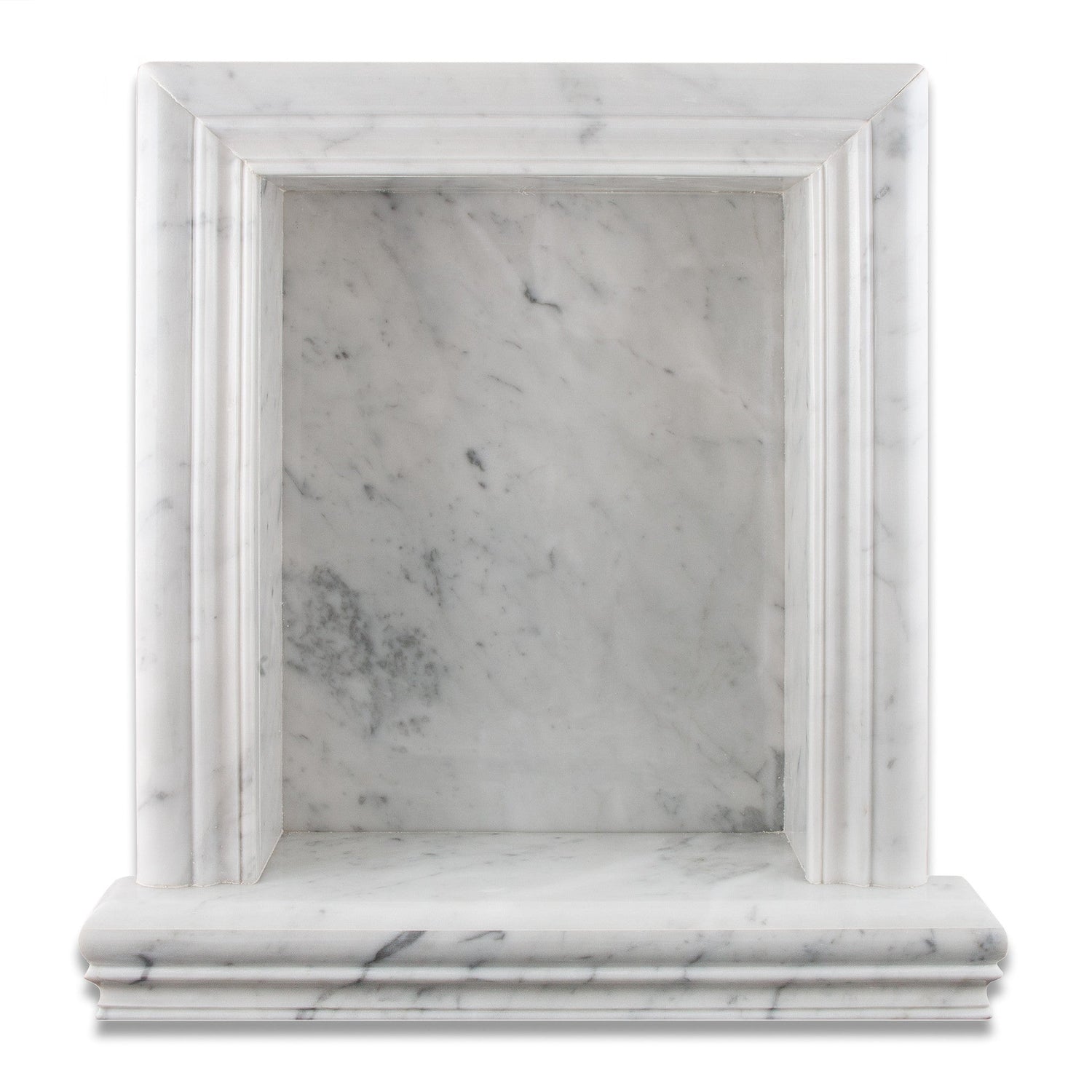 Carrara White Marble Hand-Made Custom Shampoo Niche / Shelf - LARGE - Honed