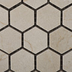 Crema Marfil Marble Polished 1" Mini Hexagon Mosaic Tile