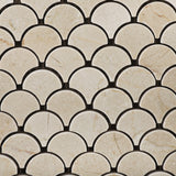 Crema Marfil Marble Honed Fan Mosaic Tile