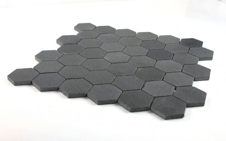 2" Beehive Basalt Hexagon Marble Mosaic Tile-Marble Mosaic-American Tile Depot