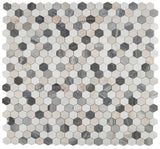 2" Beehive Beach Polished Hexagon Marble Mosaic Tile