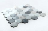 2" Beehive Beach Polished Hexagon Marble Mosaic Tile