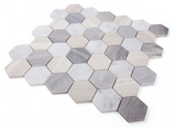 2" Beehive Blue Polished Hexagon Marble Mosaic Tile