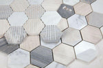 2" Beehive Blue Polished Hexagon Marble Mosaic Tile-Marble Mosaic-American Tile Depot