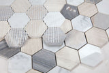 2" Beehive Blue Polished Hexagon Marble Mosaic Tile