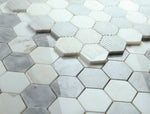 2" Beehive City Grey Polished Hexagon Marble Mosaic Tile-Marble Mosaic-American Tile Depot