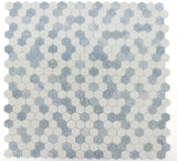 2" Beehive Crystal Ocean Polished Hexagon Marble Mosaic Tile