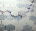 2" Beehive Crystal Ocean Polished Hexagon Marble Mosaic Tile-Marble Mosaic-American Tile Depot