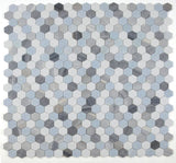 2" Beehive Deep Ocean Polished Hexagon Marble Mosaic Tile