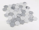 2" Beehive Dusk Honed Hexagon Marble Mosaic Tile