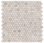 2" Beehive Eura Polished Hexagon Marble Mosaic Tile-Marble Mosaic-American Tile Depot