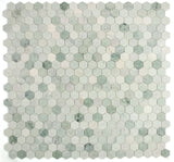 2" Beehive Green Polished Hexagon Marble Mosaic Tile