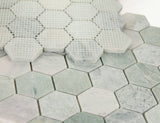 2" Beehive Green Polished Hexagon Marble Mosaic Tile
