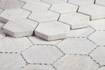 2" Beehive Grey Honed Hexagon Marble Mosaic Tile-Marble Mosaic-American Tile Depot