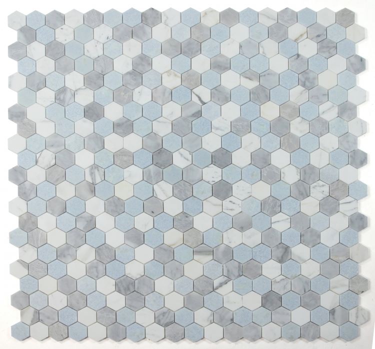 2" Beehive Livid Polished Hexagon Marble Mosaic Tile-Marble Mosaic-American Tile Depot