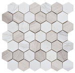 2" Beehive Loft Honed Hexagon Marble Mosaic Tile-Marble Mosaic-American Tile Depot