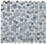 2" Beehive Mix Grey Honed Hexagon Marble Mosaic Tile-Marble Mosaic-American Tile Depot