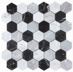 2" Beehive Moonlight Polished Hexagon Marble Mosaic Tile-Marble Mosaic-American Tile Depot