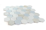 2" Beehive Sky Polished Hexagon Marble Mosaic Tile