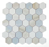 2" Beehive Sky Polished Hexagon Marble Mosaic Tile-Marble Mosaic-American Tile Depot