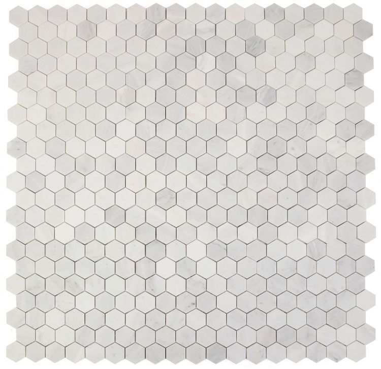 2" Beehive Snow White Polished Hexagon Marble Mosaic Tile-Marble Mosaic-American Tile Depot