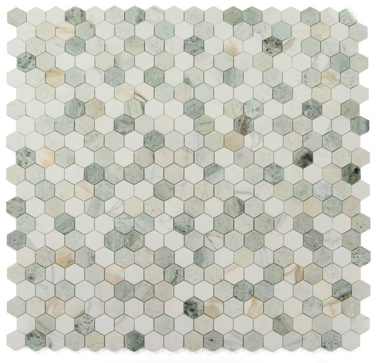 2" Beehive Spring Polished Hexagon Marble Mosaic Tile-Marble Mosaic-American Tile Depot