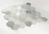 2" Beehive Spring Polished Hexagon Marble Mosaic Tile-Marble Mosaic-American Tile Depot