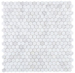 2" Beehive White Polished Hexagon Marble Mosaic Tile-Marble Mosaic-American Tile Depot