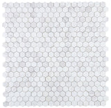 2" Beehive White Polished Hexagon Marble Mosaic Tile-Marble Mosaic-American Tile Depot