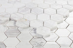 2" Beehive White Polished Hexagon Marble Mosaic Tile-Marble Mosaic-American Tile Depot