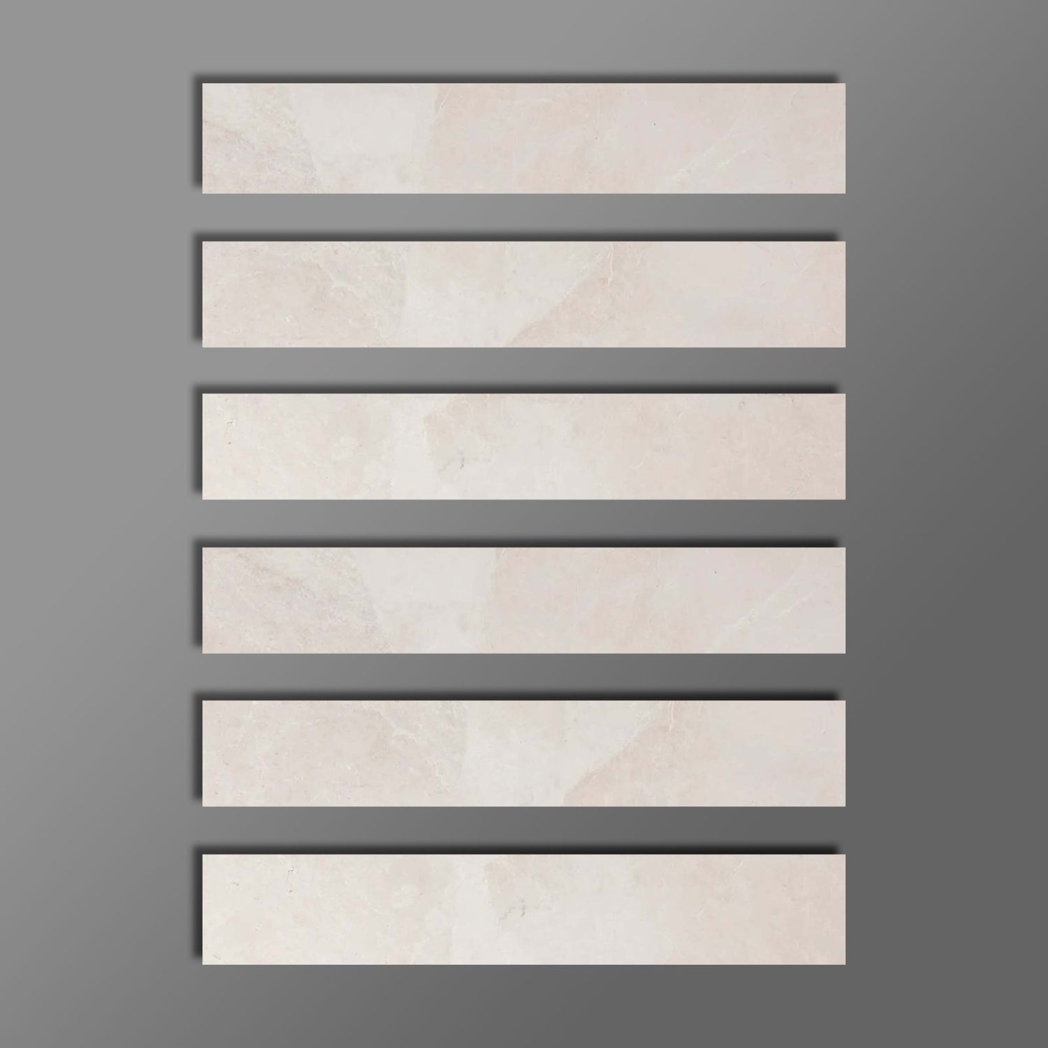 2 X 12 White Pearl / Botticino Marble Polished Tile