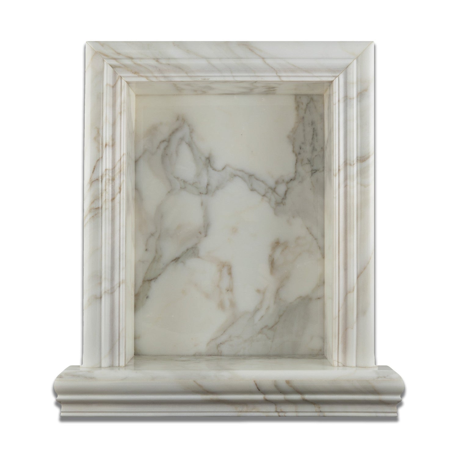 Calacatta Gold Marble Hand-Made Custom Shampoo Niche / Shelf - LARGE - Honed