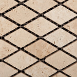 Ivory Travertine 1" Diamond Tumbled Mosaic Tile