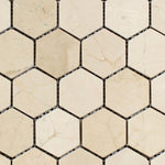 Crema Marfil Marble Tumbled 2" Hexagon Mosaic Tile-Marble Mosaic-American Tile Depot