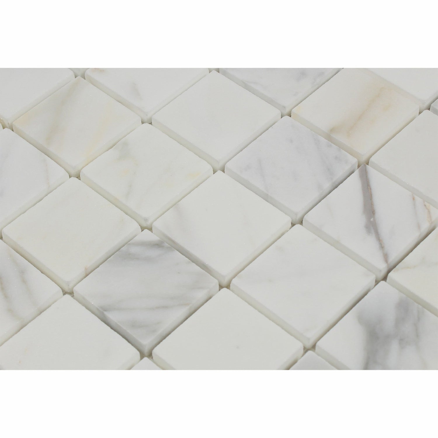 2 X 2 Calacatta Gold Marble Honed Mosaic Tile