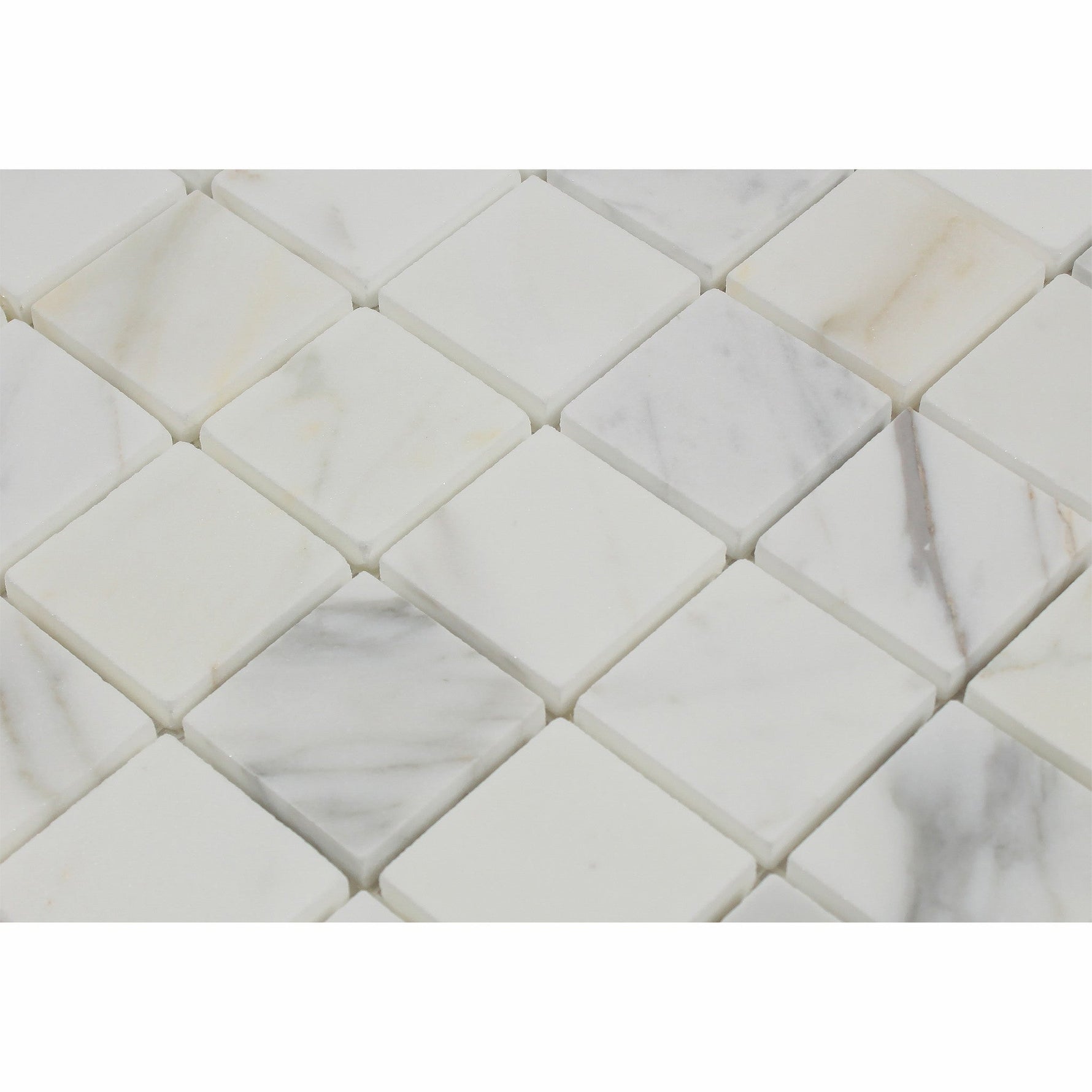 2 X 2 Calacatta Gold Marble Polished Mosaic Tile