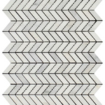 Oriental White / Asian Statuary Marble Honed Mini Chevron Mosaic Tile-Marble Mosaic-American Tile Depot