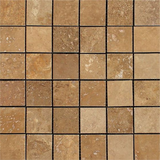 2 X 2 Noce Travertine Honed Mosaic Tile