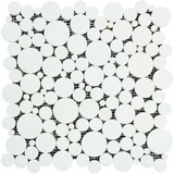 Thassos White Marble Honed Bubbles Mosaic Tile