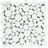 Thassos White Marble Honed Bubbles Mosaic Tile