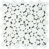 Thassos White Marble Honed Bubbles Mosaic Tile